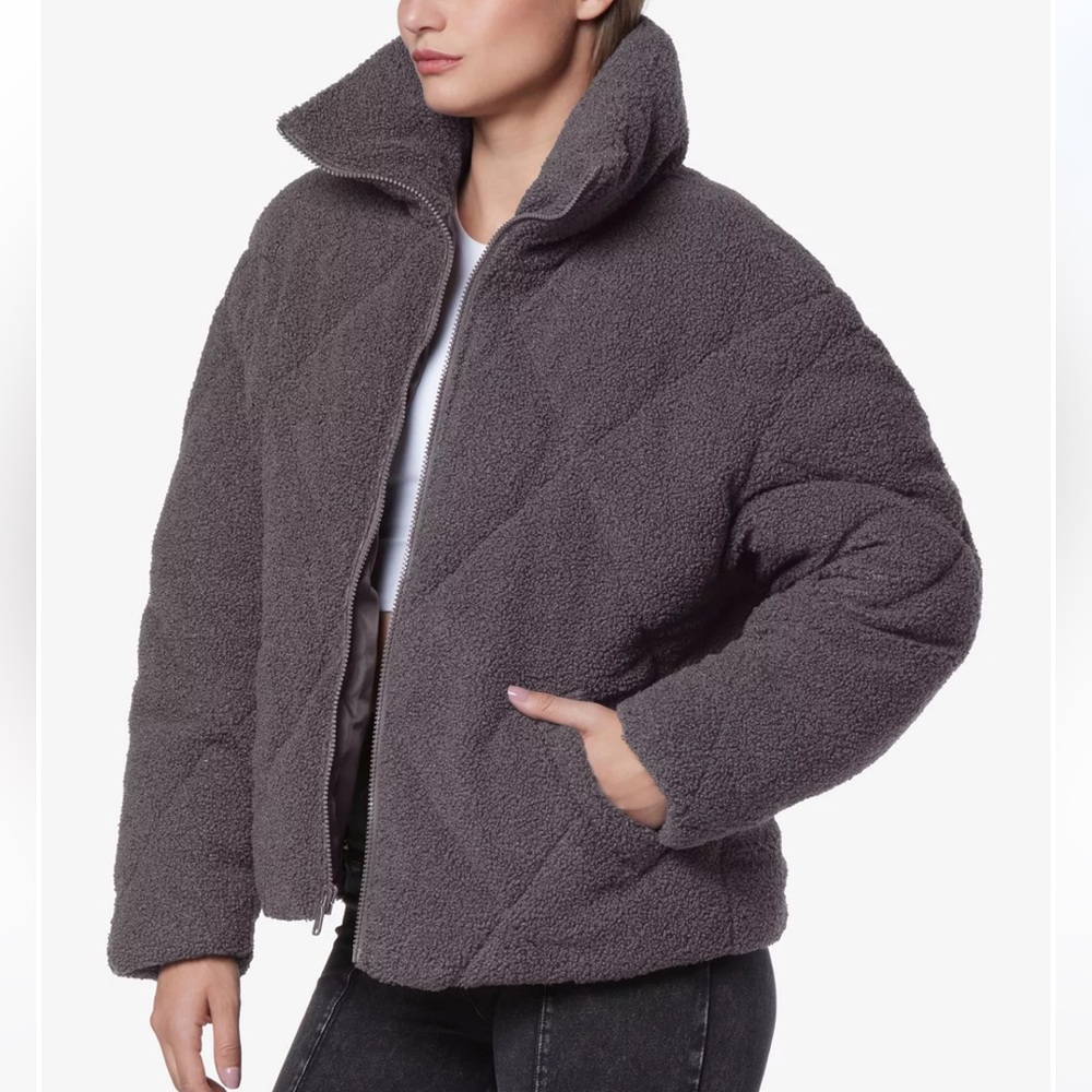 Andrew Marc Sport Women's Faux Poodle Fur Diamond Quilted Puffer Jacket-Size:2X - Picture 3 of 13